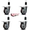 Service Caster 4'' Maroon Poly Swivel 1-1/2'' Expanding Stem Caster Set Total Lock Brake, 4PK SCC-EXTTL20S414-PPUB-MRN-112-4 - alternate 3